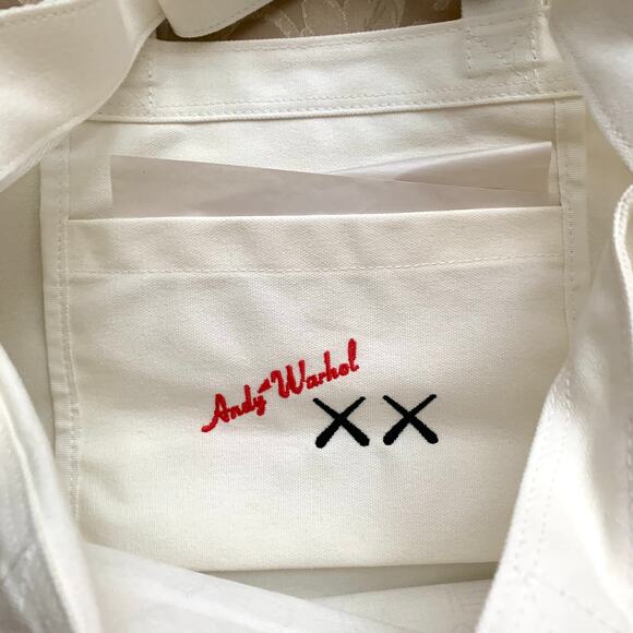 Uniqlo KAWS + Andy Warhol 2-Way Tote Bag in Off White - Picture 9 of 11